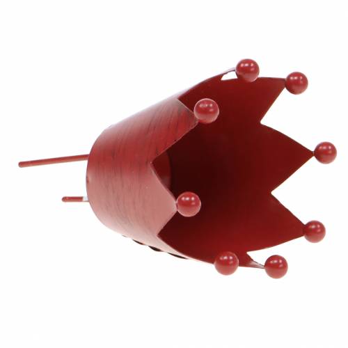 Floristik24 Bougeoir couronne à coller rouge Ø7.5cm H11cm