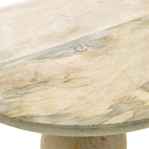 Floristik24 Assiette à gâteau, plateau à gâteau, bois naturel lavé blanc, shabby chic Ø29.5cm H15.5cm