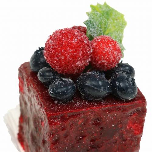 Floristik24 Morceaux de gâteau artificiels triés 4×4cm 5 pcs
