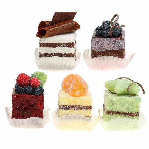 Morceaux de gâteau triés artificiellement 4×4cm 5pcs