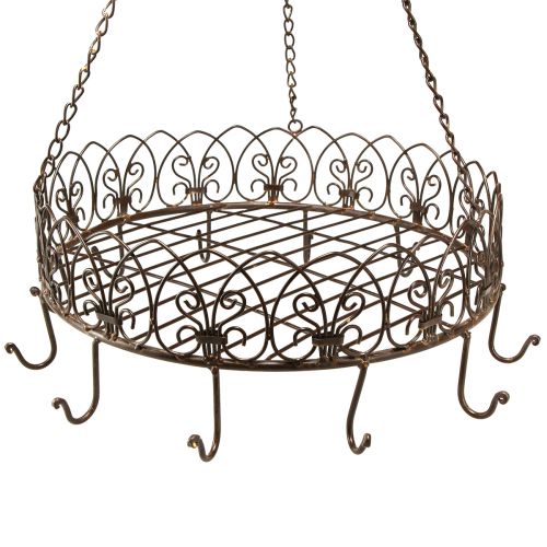 Panier à suspendre avec crochets Aspect rouille Ø40cm