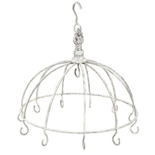 Floristik24 Couronne de cuisine Patère de cuisine Métal Blanc Shabby Chic Ø31,5cm