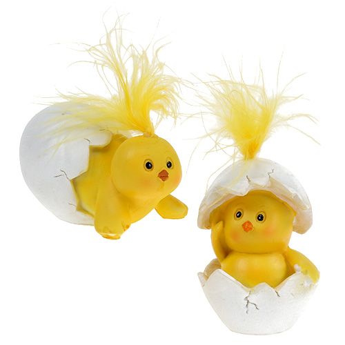 Poussins jaunes dans l’œuf 8 – 12 cm 4 p.