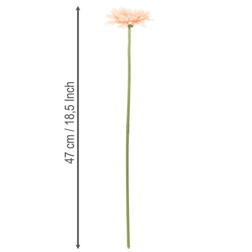 Fleurs artificielles Gerbera abricot 47 cm - Lot de 6 | Floristik24.fr