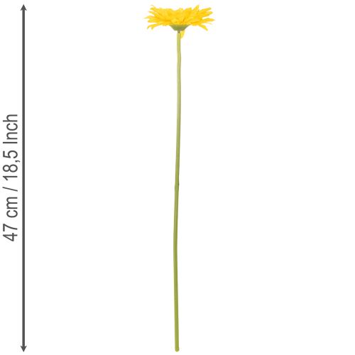 Fleurs artificielles Gerbera jaune soleil 47 cm - Lot de 6 | Floristik24.fr