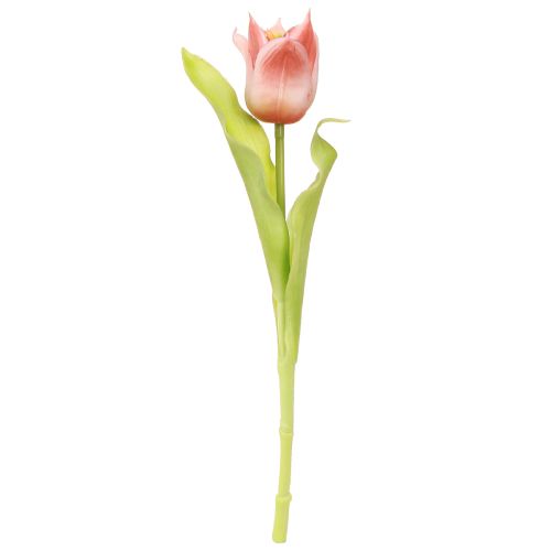 Article Couronne de fleurs artificielles Tulipes Violet Rose 7 pièces en bouquet 34 cm