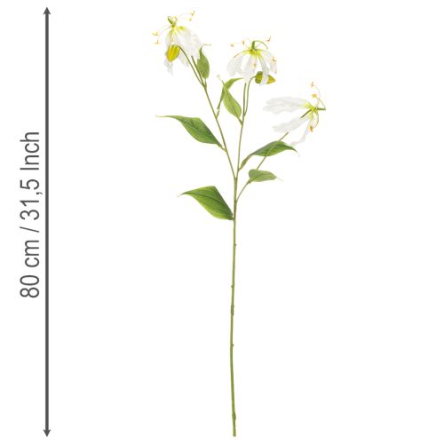 Kunststoff Gloriosa artificielle blanche et jaune 80 cm set de 3 | Floristik24.fr
