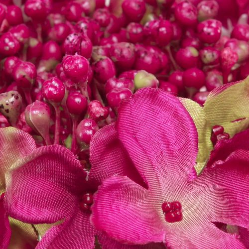 Article Hortensias Artificiels Branche Rose Feuilles de Fleurs 43cm 2pcs