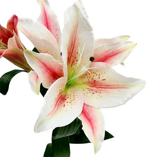 Floristik24 Lys artificiel rose avec véritable toucher 100cm