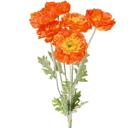 Article Coquelicots artificiels Fleurs d&#39;été Orange Ø7cm L78cm 3pcs