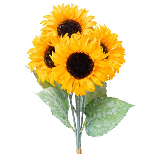 Floristik24 Tournesol artificiel décoratif avec feuilles jaunes 58 cm, lot de 4