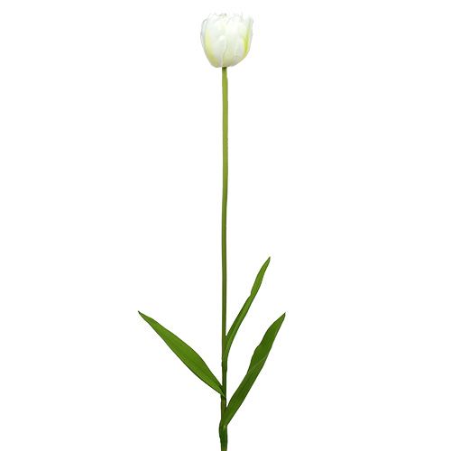 Tulipes artificielles en blanc et vert 86cm 3P