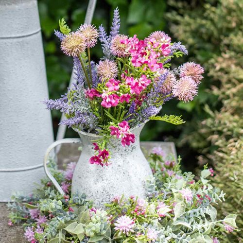 Bouquet artificiel lavande décoration de table violet, rose H42cm