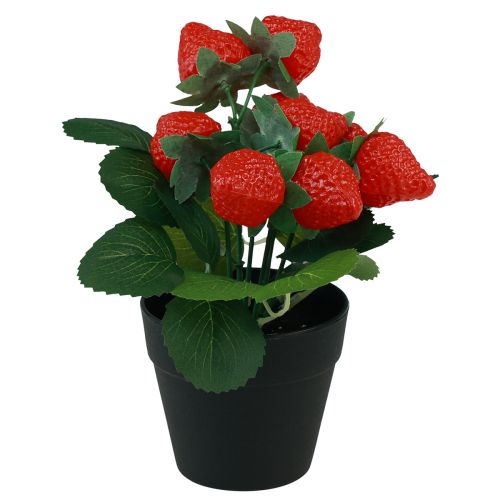 Article Fraisier artificiel en pot, plante artificielle 19 cm