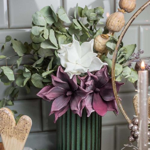 Floristik24 Magnolia artificiel blanc fleur artificielle sur tige Ø10cm Mousse 6pcs