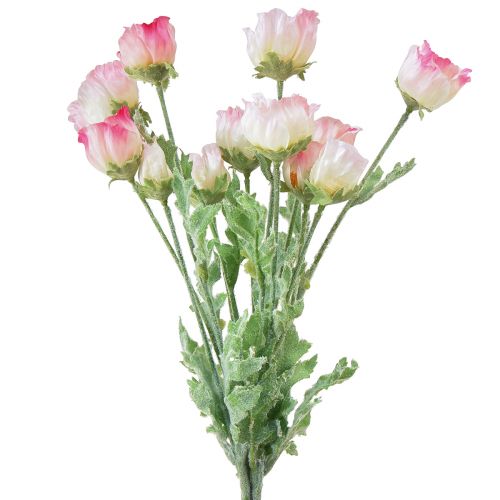 Article Coquelicots Artificiels Fleurs Décoratives en Soie Rose 42cm 4pcs