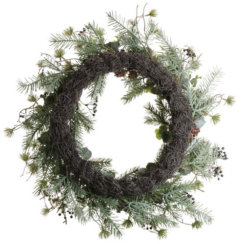 Article Couronne de l&#39;Avent artificielle décorative baies violettes Ø45cm