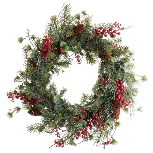 Couronne de l&#39;Avent artificielle baies rouges couronne décorative Ø45cm