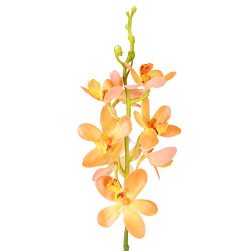 Floristik24 Branche d&#39;orchidée artificielle 8 fleurs orange L38cm 2pcs