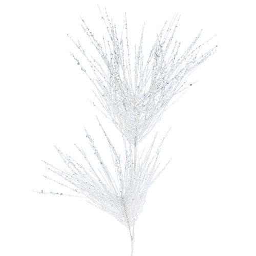 Article Branche de pin artificielle branche décorative paillettes blanches L80cm