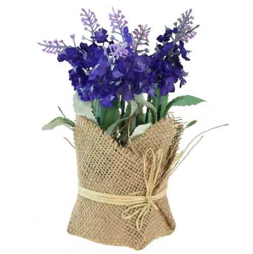 Floristik24 Lavande artificielle fleur artificielle lavande dans un sac de jute blanc/violet/bleu 17cm 5pcs