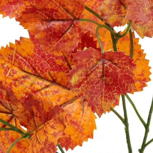 Article Feuilles de Vigne Artificielles Plantes Artificielles Rouge Orange Vert 63cm 3pcs