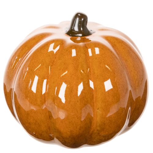 Citrouille décorative en céramique LED orange 10 cm pour Halloween | Floristik24.fr