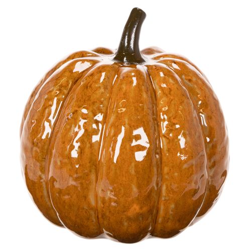 Citrouille décorative en céramique 15 cm avec éclairage LED pour Halloween | Floristik24.fr