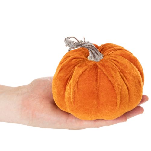 Ensemble de citrouilles en tissu pour décoration d'automne, 13 cm, orange, jaune et rouge, 3 pièces | Floristik24.fr