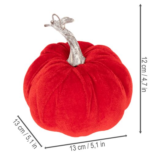 Ensemble de citrouilles en tissu pour décoration d'automne, 13 cm, orange, jaune et rouge, 3 pièces | Floristik24.fr
