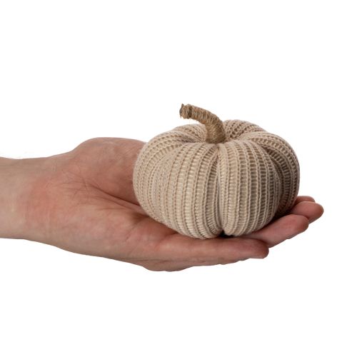 Article Citrouilles décoratives en textile tricoté 10 cm 6 pièces couleurs automnales