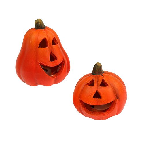 Floristik24 Lanterne citrouille mix 6cm - 8cm avec LED 6pcs