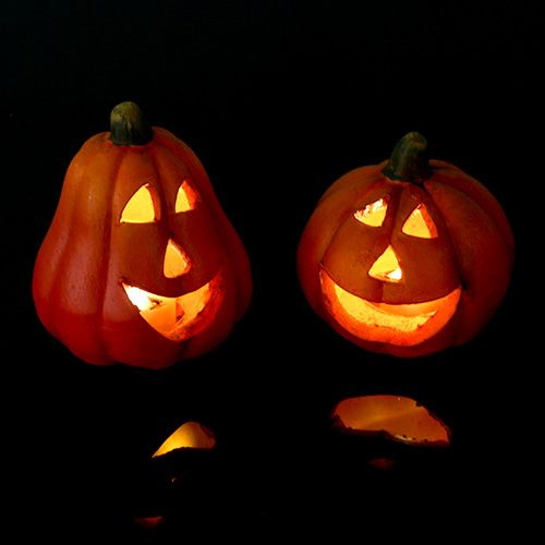 Floristik24 Lanterne citrouille mix 6cm - 8cm avec LED 6pcs