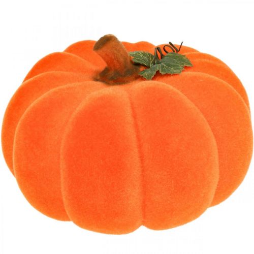 Citrouille Artificielle En Velours Orange - Décoration D'automne Et Halloween, 15 Cm