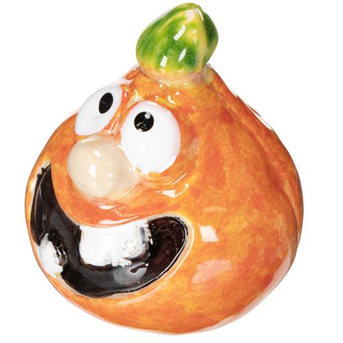 Figurine de citrouille décorative, 6 cm, lot de 2, idéale pour une décoration d'automne amusante. | Floristik24.fr