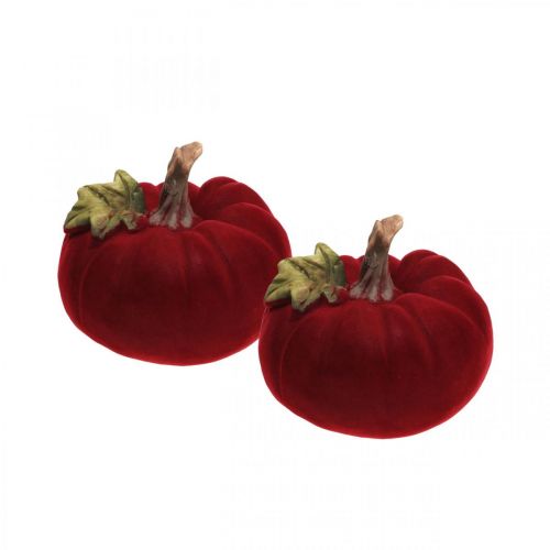 Floristik24 Déco citrouille rouge décoration de table automne polyrésine 10.5×9cm 2pcs