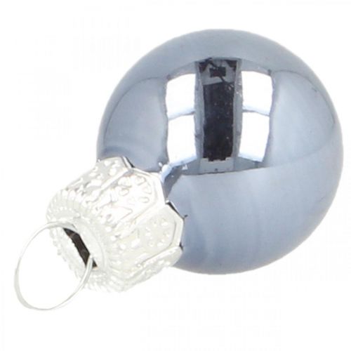 Article Mini boules de Noël verre bleu mat/brillant Ø2cm 44 pcs