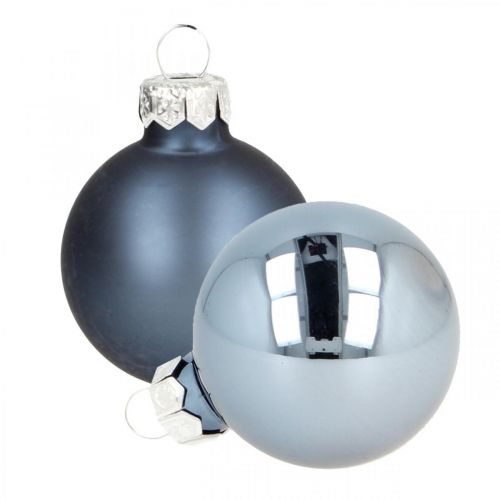 Floristik24 Boules de Noël en verre bleu boule en verre mat/brillant Ø4cm 60 pièces