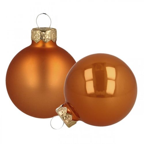 Boules de Noël verre boules orange mat/brillant Ø4cm 60p