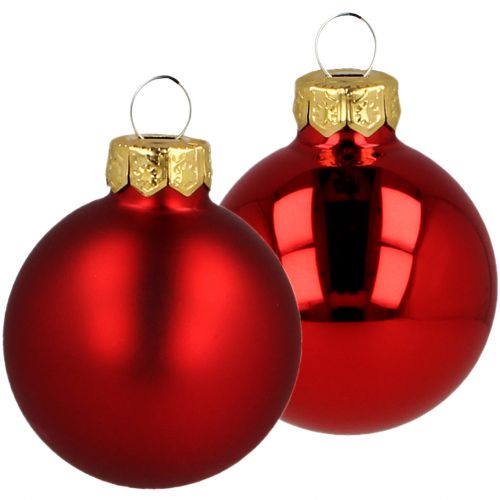 Article Boules de Noël en verre boules de verre rouge mat/brillant Ø4cm 60 pièces