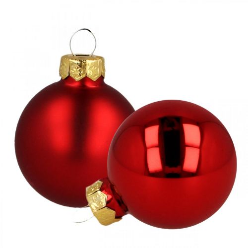 Article Boules de Noël en verre boules de verre rouge mat/brillant Ø4cm 60 pièces