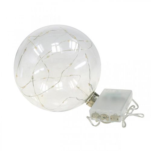 Floristik24 Boule de Noël boule LED Ø10cm 15L intérieur blanc chaud timer
