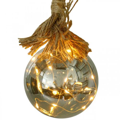 Floristik24 Boule LED intérieur Ø10cm teinté 15L blanc chaud temporisateur