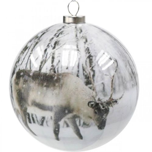 Floristik24 Boules de Noël, boule de sapin motif cerf Ø8cm 3pcs