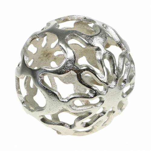 Floristik24 Boule décorative ajourée métal argenté Ø15cm