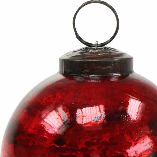 Floristik24 Décorations pour sapin de Noël Boule de Noël en verre rouge Ø8cm 6pcs