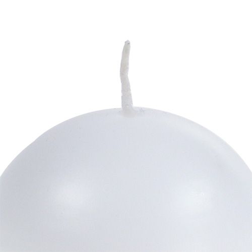 Floristik24 Bougie boule 80mm blanche 6pcs