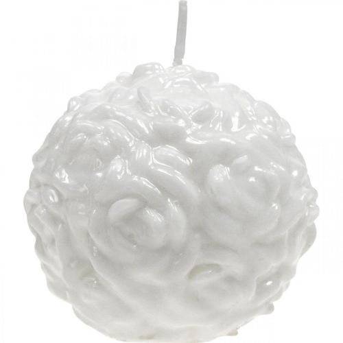 Article Bougie boule roses bougie ronde décoration bougie blanche Ø7cm