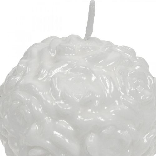 Article Bougie boule roses bougie ronde décoration bougie blanche Ø7cm