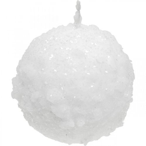 Floristik24 Bougies de l'Avent, bougies boules, bougies boules de neige 80mm 4 pcs
